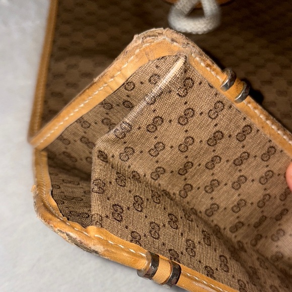 **Non-Authenticated** Vintage Gucci GG Canvas Leather Dual Braided Rope Handles - Picture 10 of 13